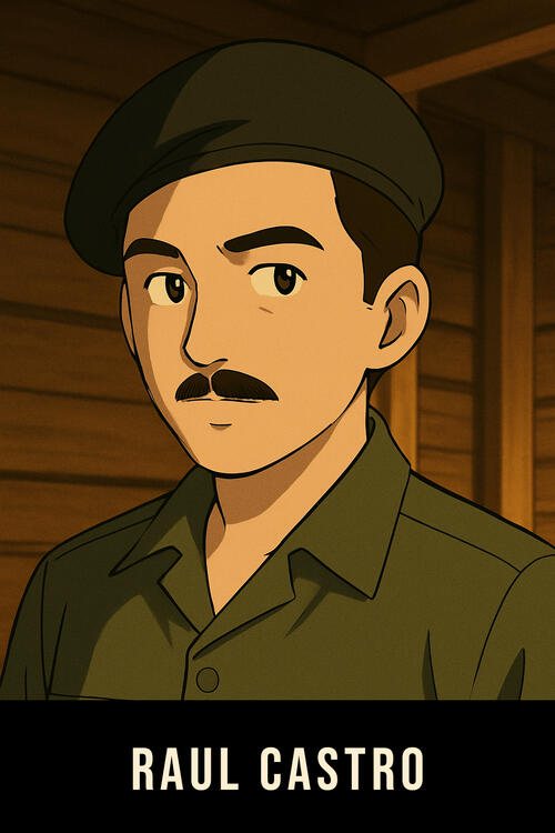 Raul Castro – Fidel’s younger brother and a student at the University of Havana in 1952. Though only briefly present, his role foreshadows his future as Fidel’s most trusted ally.