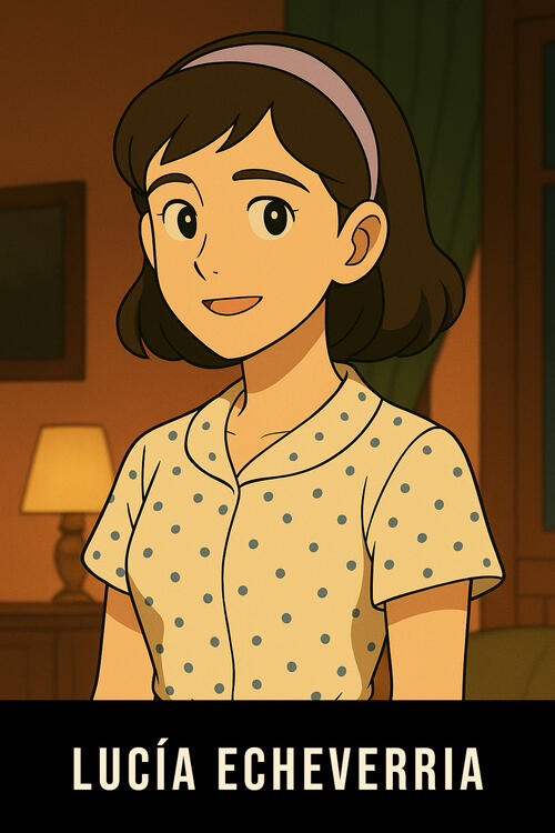 Lucía Echeverría – José’s younger sister, spirited and affectionate. She shares a quiet bond with Rolando, symbolizing family and the personal stakes behind the revolution.